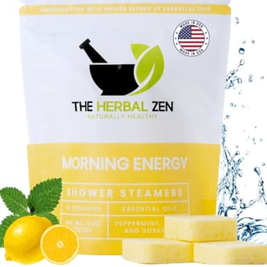 Morning Energy Shower Steamers Aromatherapy with Peppermint and Lemon Essential Oils Shower Bomb Aromatherapy, Spa Day Gifts, Self Care Gift, Birthday Gifts for Women and Men, Mothers Day Gift - Image 1