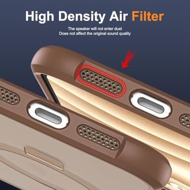 SKYLMW Compatible with iPhone 16 Case with Invisible Magnetic O-Ring Stand Military-Grade Translucent Case for iPhone 16 6.1" [Compatible with Mag-Safe][Great Grip Feeling],Desert Brown - Image 9