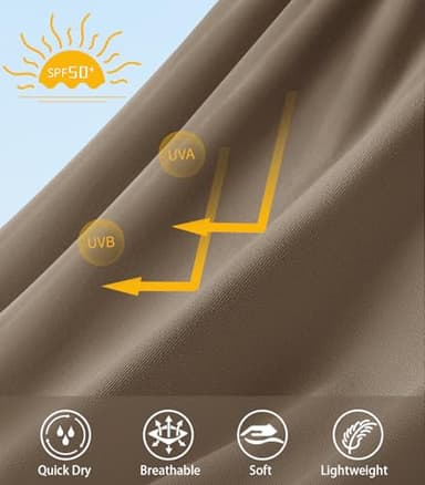 NORTHYARD Men's Sun Protection UPF 50+ Shirts Long Sleeve Swim Rash Guard Shirt Workout Running Athletic Gym UV Fish Hiking WARMTAUPE L - Image 5