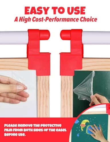 JOYOOSS Kids Wooden Easel with Paper Roll - Adjustable Magnetic Double Sided Drawing Board Whiteboard & Chalkboard Dry Easel Board,Children Art Easel for 3~12 Years Kids Boys Girls Painting Drawing - Image 8