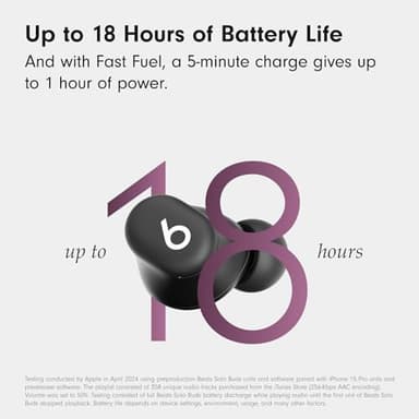 Beats Solo Buds - Wireless Bluetooth Earbuds | 18 Hours of Battery Life | Apple & Android Compatibility | Built-in Microphone - Matte Black - Image 5