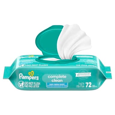 Pampers Baby Wipes, Complete Clean Baby Fresh Scented Wipe, Gently Cleans Head to Toe, 72 Total (1 Flip-Top Packs) - Image 9