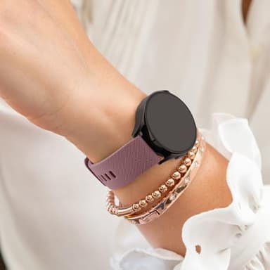 Amzpas Quick Release Watch Band 18mm 20mm 22mm Watch Straps,3 Pack Soft Silicone Replacement Sport Watch Wristbands for Women Men (Smoke Violet/Milk Tea/Starlight, 22mm) - Image 6