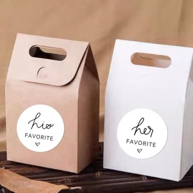 60pcs Her Favorite+60pcs His Favorite Wedding Candy Favor Stickers - Candy Bag Seals Wedding Stickers Bridal Shower Favor Treat Bag Stickers - Image 7