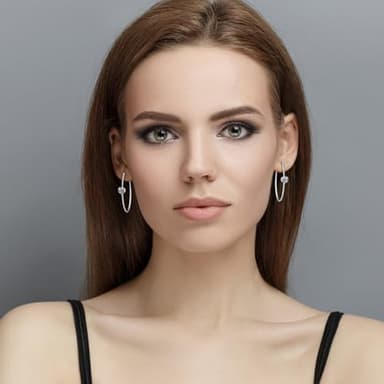 Silvery Large Open Hoop Earrings Stud Earrings Lightweight Earrings for Women Trendy - Image 2