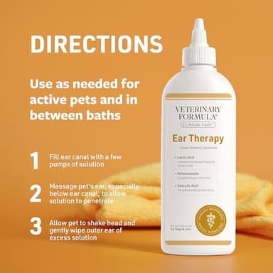 Veterinary Formula Clinical Care Ear Therapy, 8 oz. – Cat and Dog Ear Cleaner – Helps Soothe Itchiness and Clean The Ear Canal of Debris and Buildup - Image 5