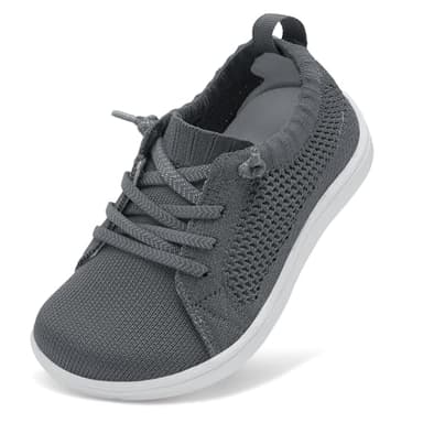 LeIsfIt Toddler Shoes Girls Boys Wide Shoes Kids Zero Drop Minimalist Sneakers Barefoot Slip on Tennis Sneakers Dark Grey 1 Big Kid - Image 1