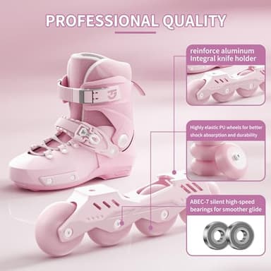 SWAY Adjustable Inline Skates for Kids, Teens and Adults, All Wheels Light Up High Performance Roller Skates for Boys and Girls Ideal for Roller Skate (Purple, Large-Youth & Adult（4-7 US）) - Image 5