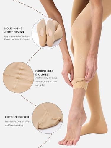 YOGAPRO Dance Tights Adult Women, Convertible Tights for Women, Transition Ballet pantyhose, Soft High Twist Yarn pantyhose - Image 2