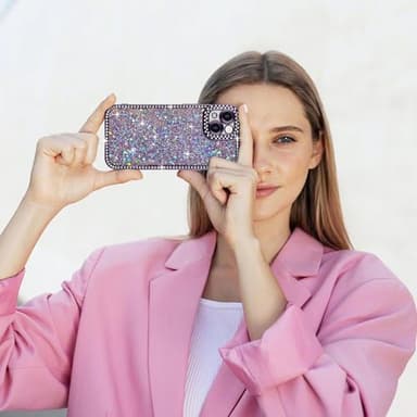 Lafunda for iPhone 13 Case Glitter, Luxury Shiny Bling Sparkly Phone Cover with Crystal Diamonds Rhinestone for Women Girls Soft TPU Slim Shockproof Protective Phone Case for iPhone 13 6.1", Purple - Image 7