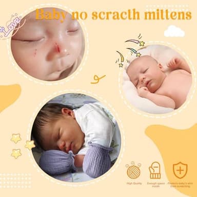 Pro Goleem Muslin Baby Mittens for Newborn, 100% Cotton No Scratch Soft Breathable Gloves for Boys and Girls 0-6 months - Image 3
