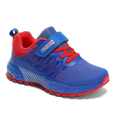 KUBUA Kids Sneakers for Boys Girls Running Tennis Shoes Lightweight Breathable Sport Athletic Blue Red A Size US 10 Toddler - Image 6