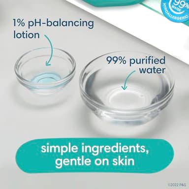 Pampers Baby Wipes Aqua Pure, 99% water-based wipes, Hypoallergenic and Unscented Baby Wipes, 672 Wipes Total (12 Flip-Top Packs) - Image 9