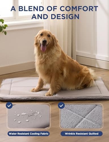 Joydeco Low Profile Dog Crate Mat Reversible Bed Pad, Washable Dog Pad Mat with Ultra Soft Fleece, Compact Design Kennel Beds Mats for Extra Large Medium Small Pets, 44" x 32" Dark Gray - Image 3