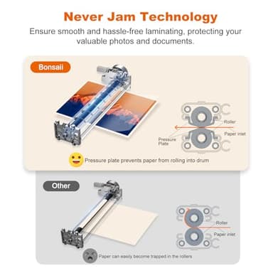 Bonsaii 13 Inch Laminator Machine with Never Jam Technology, Laminator Machine 11x17 Inch with Laminating Sheets, Laminating Machine for Home, Office, and Classroom Organization Supplies - L318-A - Image 3