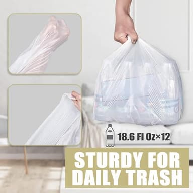 Small Trash Bags 4 Gallon - 100 Count 4 Gallon Trash Bag, Small Garbage Bags for Office Bedroom Bathroom Trash Bags, White 4 Gal Small Trash Can Liners - Image 4