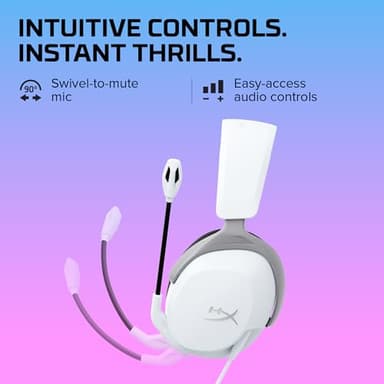 HyperX Cloud Stinger 2 Core - Gaming Headset for Playstation, Lightweight Over-Ear Headset with mic, Swivel-to-Mute Function, 40mm Drivers - White - Image 4