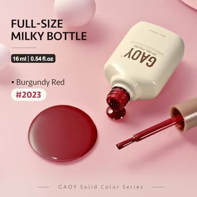 GAOY Red Gel Nail Polish, 16ml Soak Off Gel Polish, UV Light Cure for Nail Art DIY Manicure at Home, 2023 Burgundy Red - Image 6