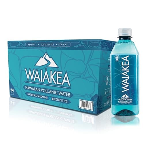 Waiākea - Hawaiian Volcanic Water - Naturally Alkaline Water - pH Range 7.6 to 8.2 - All Natural Minerals & Electrolytes - 100% Recycled Water Bottles - Bottled Water 24 Pack - 10.14 Fl Oz, 330 mL - Image 1