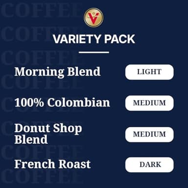 Victor Allen's Coffee Variety Pack (Morning Blend, 100% Colombian, Donut Shop Blend, French Roast), 42 Count, Single Serve Coffee Pods for Keurig K-Cup Brewers - Image 2
