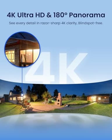 REOLINK Elite Floodlight WiFi, 4K 8MP 180° Panoramic Wired Floodlight Camera, Adjustable 3000 Lumens, Local AI Video Search, Dual-Band Wi-Fi 6, 24/7 Recording, No Monthly Fees, 100~200V AC Hardwired - Image 2