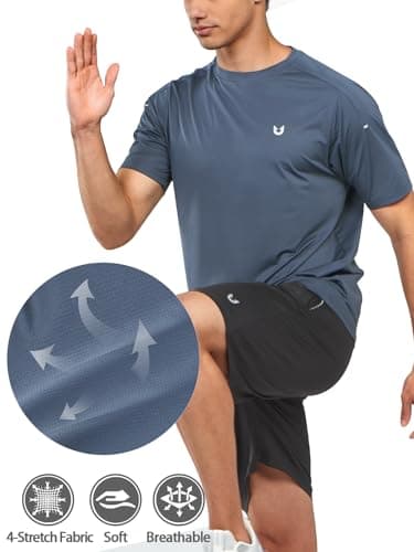NORTHYARD Men's Athletic Running T-Shirts Quick Dry Workout Shirts Short-Sleeve Sports Gym Tee Tops Performance Activewear Coolgrey XL - Image 4