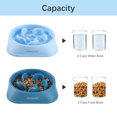 MateeyLife Slow Feeder Dog Bowls 2PCS, Anti-Choking Puzzle Dog Food Bowls, Anti-Slip Interactive Feeding Slow Down Eating, Bloat Stop Maze Dishes for Medium Breeds - Image 5