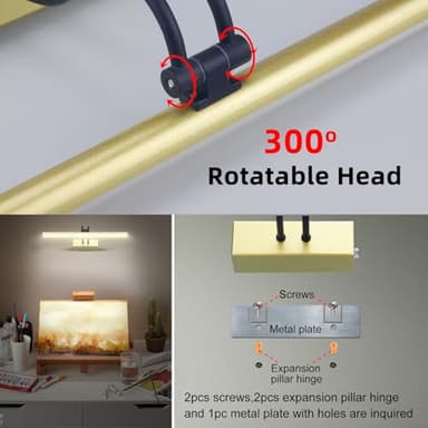 RAIFOOLLY Picture Light,16in Wireless Battery Wall Lighting,Remote Art Lights for Paintings with Timer and Dimmable for Display Photo,Frame,Portrait,Dartboard(GD+BK) - Image 6