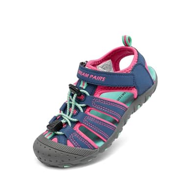 DREAM PAIRS Girls Little Kid 181105K Blue Fuchsia Mint Athletic Outdoor Summer Sandals Size 2 M US Little Kid - Image 1