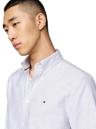 Tommy Hilfiger Men's Heritage Oxford Stripe Regular Long Sleeve Shirts - Image 2