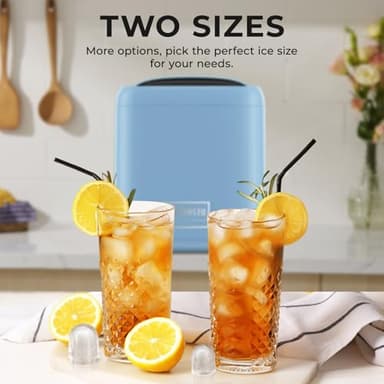 Ice Makers Countertop, 9 Cubes Ready in 6 Mins, High Capacity 33lbs/Day, One-Click Operation, Self-Cleaning Countertop Ice Machine with Ice Scoop/Ice Basket for Home/Kitchen/Office (Blue) - Image 5