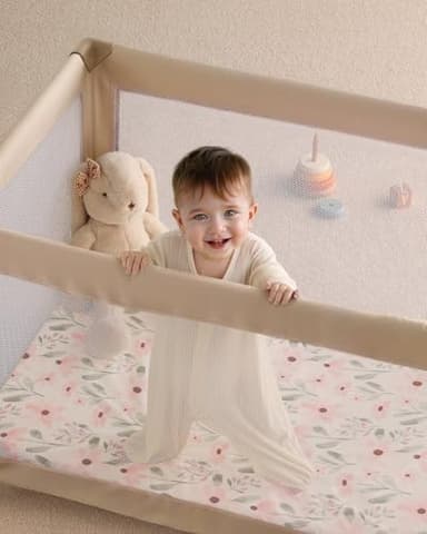 Yoofoss Pack and Play Sheets Girl 2 Pack, 38x26 Mini Crib Sheets Fitted for Baby Compatible with Graco Pack n Play Mattress,Ultra Soft Breathable Microfiber Pink Floral - Image 3