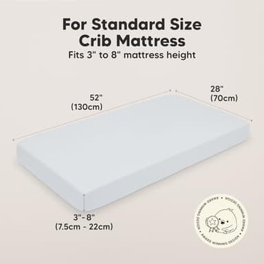 KeaBabies 2-Pack Organic Crib Sheets for Boys, Girls - 52x28 Fitted Crib Mattress Sheet Neutral, Breathable Jersey Cotton Cover for Baby Bed, Toddler Mattress, Soft & Cute Prints (Hazy) - Image 3