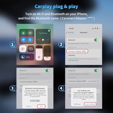 iHeylinkit 2 in 1 carplay Wireless Adapter & Mini Android Auto with Fast Stable Connection, Wired to Wireless Auto Car Adapter, Compatible with iphone10+ & Cars from 2016 (Black) - Image 4