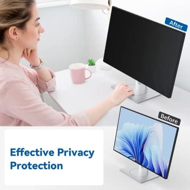 IPROKKO [2-Pack] 24 Inch Computer Privacy Screen Filter for 16:10 Widescreen Monitor, Removable 24in Anti Blue Light Glare Privacy Shield, Anti Spy Security Protector for Hp Dell Asus Acer Samsung - Image 3