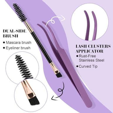 B&Q Lash Clusters Kit 280PCS Eyelash Clusters Kit,30D 40D D 9-16MIX Individual Lash Comfortable Eyelash Extension Set, Classic Look with Bond and Seal Waterproof, Remover DIY at Home(Set,30D+40D) - Image 6