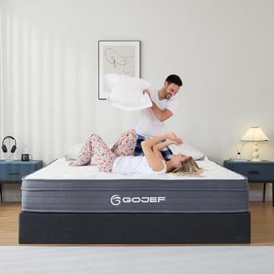 Gojef Full Size Mattress, 12 Inch Hybrid Memory Foam Mattress in a Box with Independent Spring, Soft and Pressure Relief, CertiPUR-US Certified - Image 2