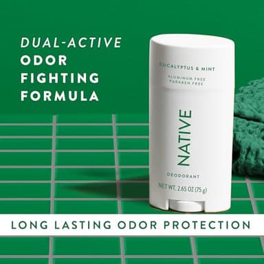 Native Aluminum-Free Clean Deodorant with Natural Derived Ingredients, 72HR odor control | Deodorant for Women and Men, With Baking Soda, Coconut Oil, Shea Butter | Eucalyptus & Mint - Image 6