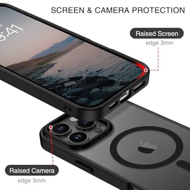 BENTOBEN Magnetic for iPhone 16 Pro Max Case,(Compatible with MagSafe) (Military Grade Drop Protection) Slim Translucent Matte Shockproof with Anti-Fingerprint Phone Case 6.9",Black - Image 2