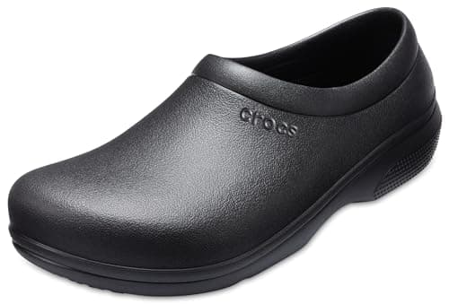 Crocs Unisex-Adult On The Clock Clogs, Slip Resistant Shoes, Black, 9 Women/7 Men - Image 1