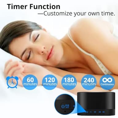 Magicteam White Noise Machine with 20 Non Looping Natural Soothing Sounds Memory Function 32 Levels of Volume Powered by AC or USB and Sleep Sound Timer Therapy for Baby Kids Adults Black - Image 3