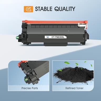 TN830XL TN830 830XL 830 Toner for Brother Printer HL-L2460DW DCP-L2640DW Replacement for Brother TN830 XL/V/R TN 830 XL TN-830XL Cartridge MFC-L2820DW HL-L2405W HL-L2400D 2PK Black High Yield Printer - Image 6