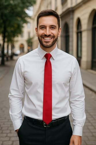 trilece Ties for Men - Mens Red Tie - Men's Solid Color Costume Ties - Formal Neckties for Men - Neck Tie for Man (Red) - Image 3