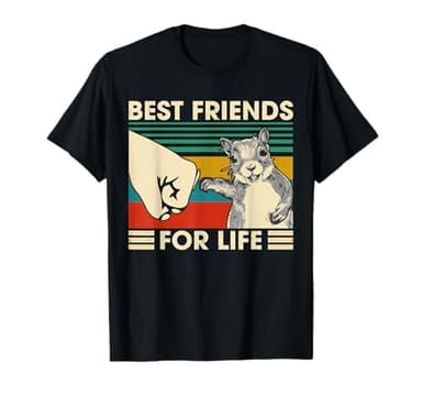Retro Vintage Squirrel Best Friend For Life Fist Bump T-Shirt