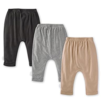 Burt's Bees Baby Knit Jogger Pants, Baby Sweatpants, 100% Organic Cotton Infant Bottoms, Ash 3pk, 0-3 Months - Image 2