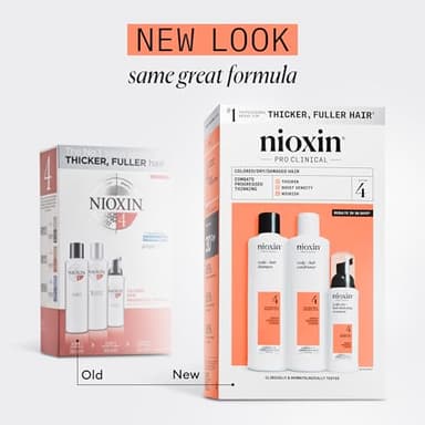 Nioxin Scalp + Hair Thickening System 4 |For Colored or Damaged Hair with Progressed Thinning| With Niacinamide and Biotin | Full Size| 3 Month Supply - Image 2