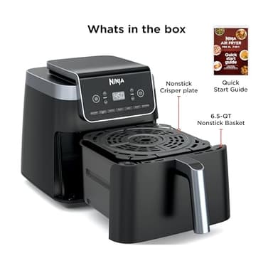 Ninja | Air Fryer Pro XL | 6.5QT Capacity fits up to 9lbs of Wings| 7-in-1 Max Crisp, Broil, Air Fry, Roast, Bake, Reheat & Dehydrate | Dishwasher Safe Parts | Space Saving | Grey | AF182AMZ - Image 9