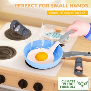 Zero Zoo 105Pcs Kids Kitchen Toy Accessories, Toddler Pretend BBQ Camping Cooking Playset, Play Pots, Pans, Utensils Cookware Toys, Play Food Set, Vegetables, Learning Gift for Girls Boys - Image 4