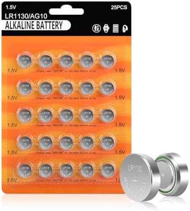 LR1130 Battery 25 Pack, 1.5V Long-Lasting AG10 189 389 LR1130 LR54 V10GA Alkaline Button Coin Cell Batteries for Calculator Watch Battery - Image 2