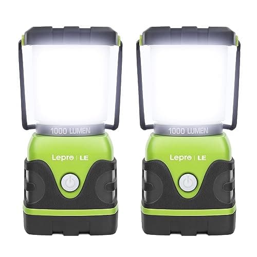 LE 1000LM Battery Powered LED Camping Lantern, Waterproof Tent Light with 4 Light Modes, Camping Essentials, Portable Lantern Flashlight for Camping, Emergency Light, Power Outages, Not Rechargeable - Image 1